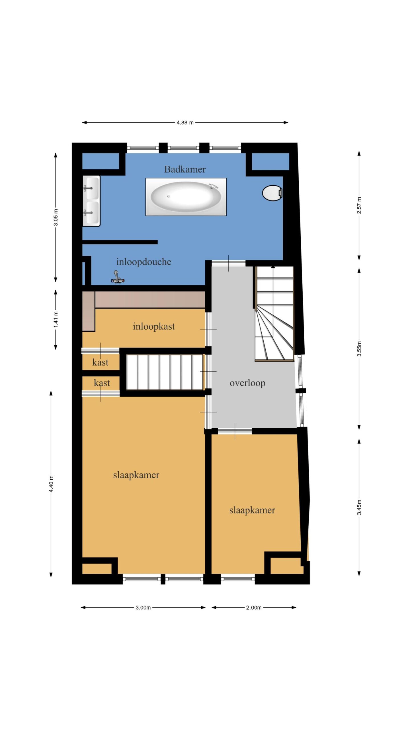Plattegrond tweede verdieping