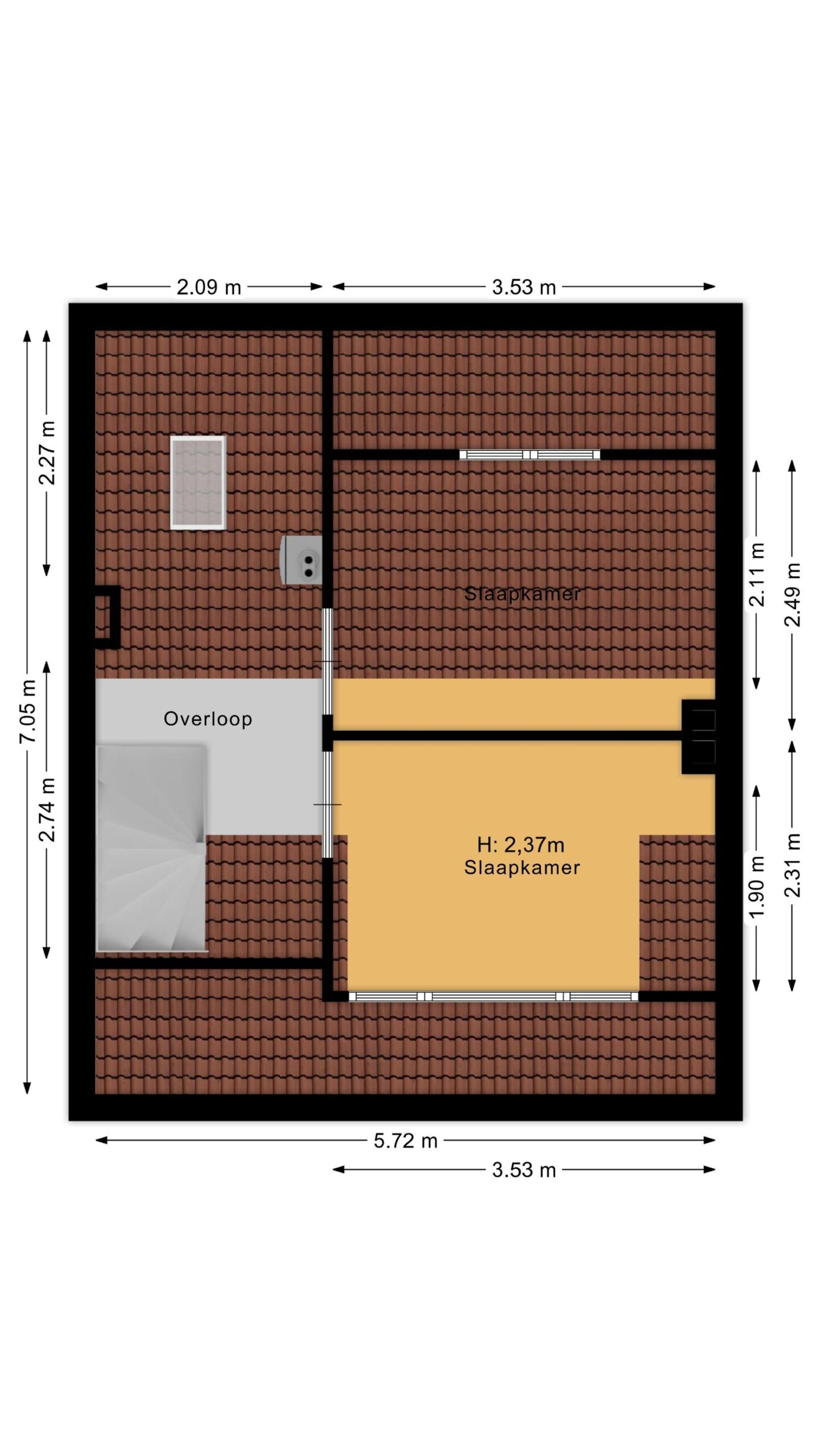 Plattegrond tweede verdieping