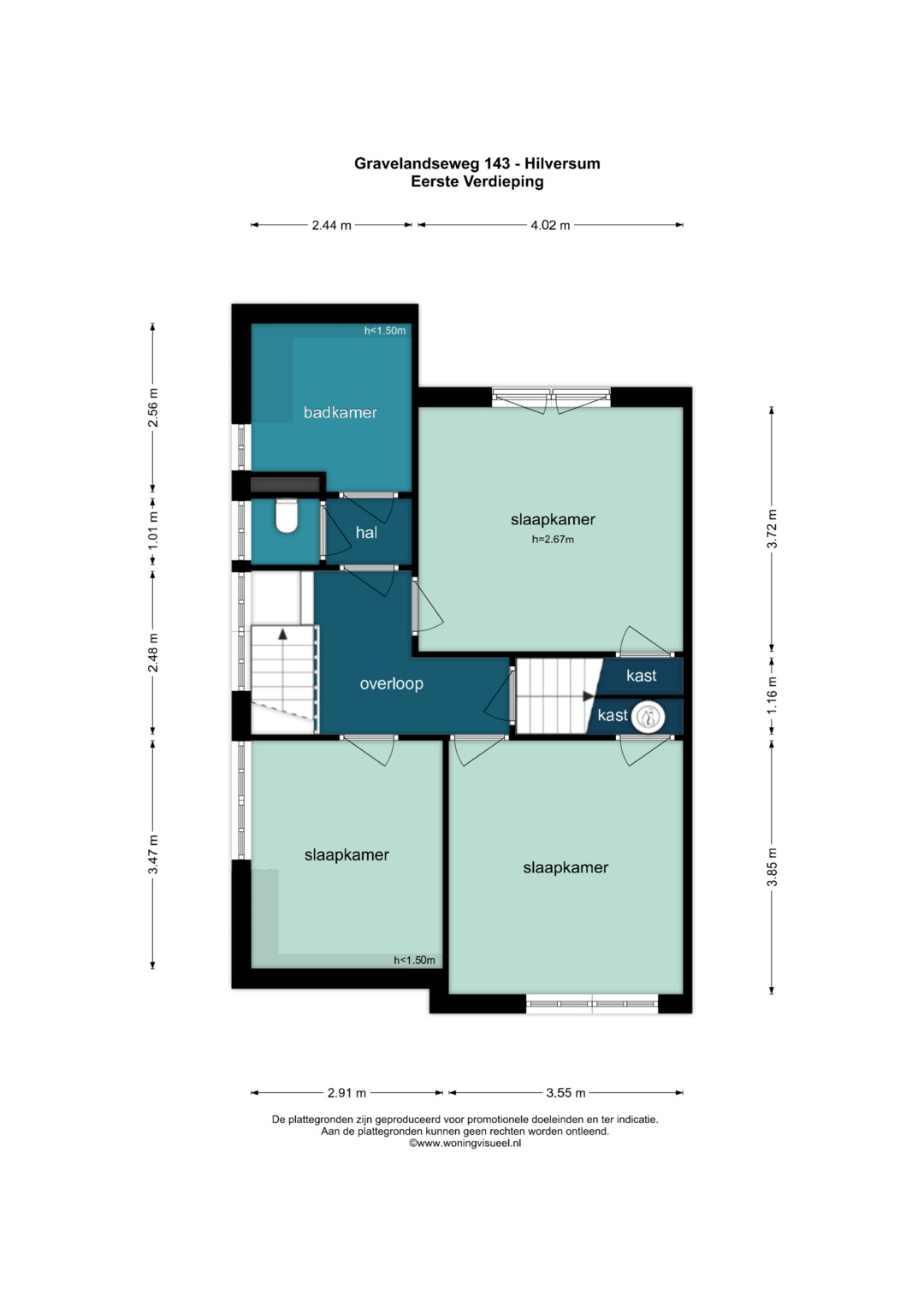 Plattegrond eerste verdieping